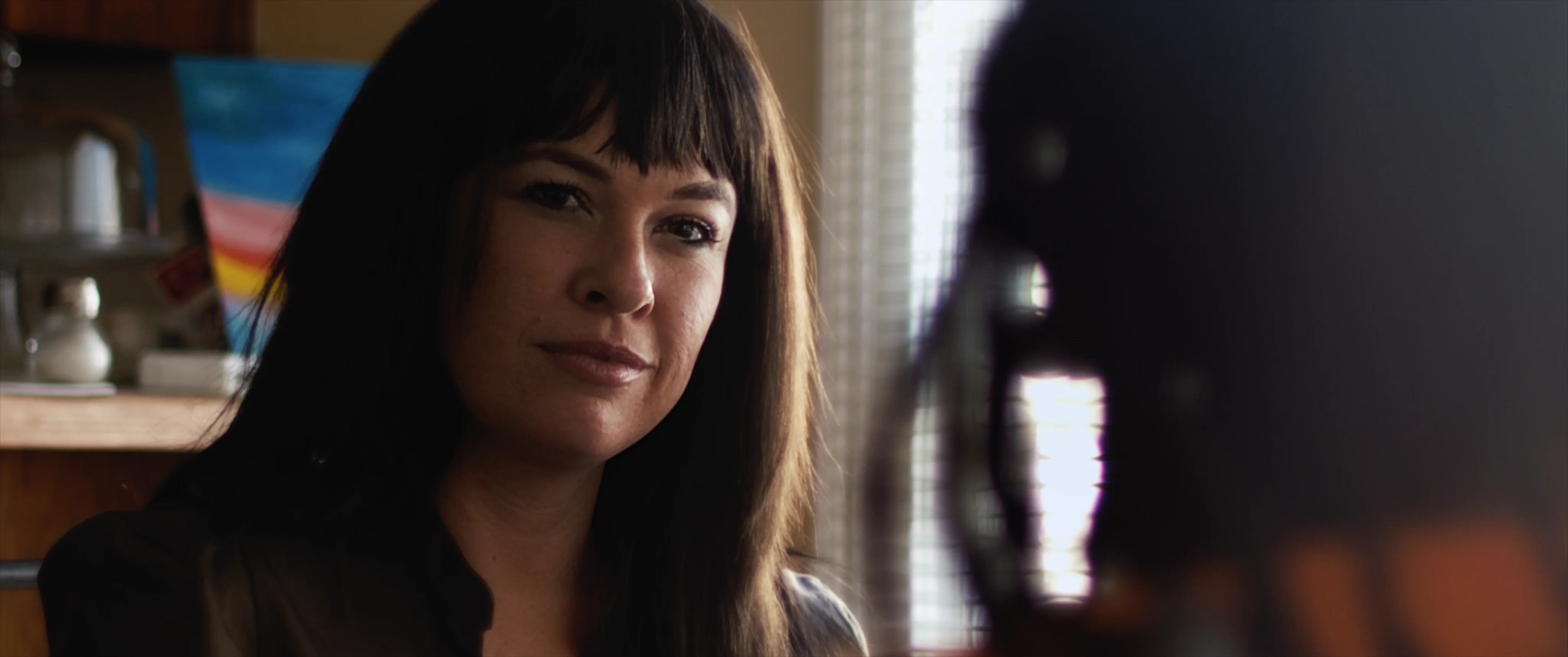 Cinematic close-up suggesting emotional struggle